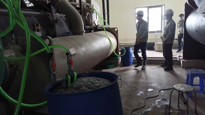 Tẩy cặn chiller tại KCN Nam Cầu Kiền Hải Phòng