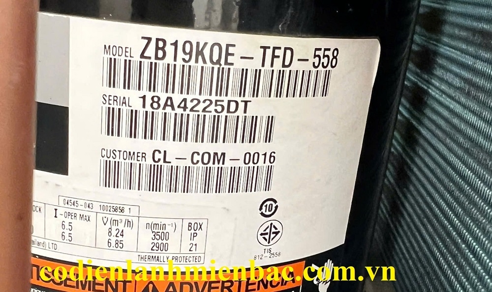 Máy nén ZB19KQE-TFD-558
