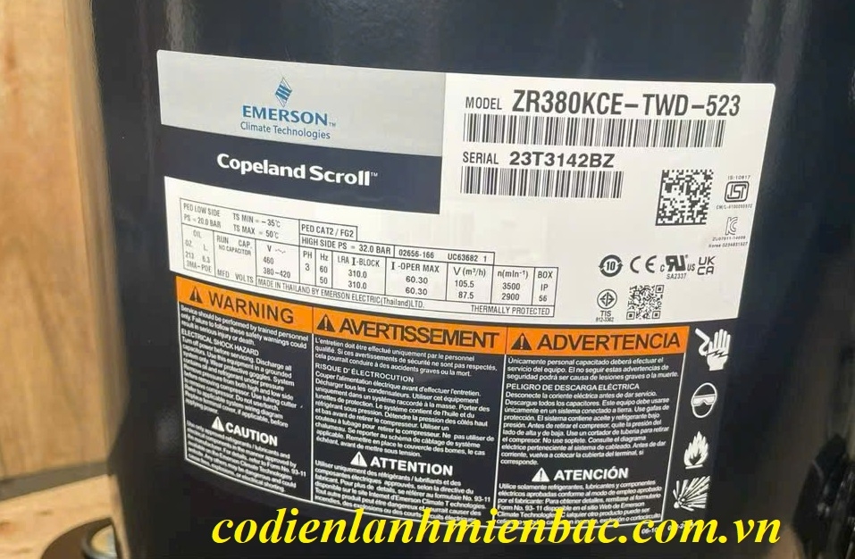 Máy nén ZR380KCE-TWD-523
