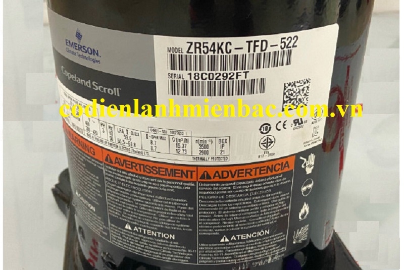 Máy nén zr54kc-tfd-522–Chính hãng, hiệu suất cao